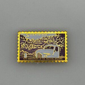 Vintage 3c U.S. Postage Stamp Pin 50th Anniversary of the Trucking Industry